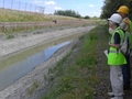 20170708 100945 Eddie Thomas and Jenny Stratton looking at Gabions