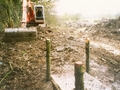 PS wetland habitat area with markers for culvert