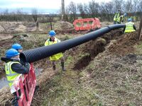 Laying the canal overflow pipe
