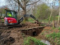 Continued construction of the crossing into Coppidthorne Meadow