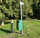 The litter bin by the car park