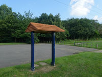 New main information board in the park under construction