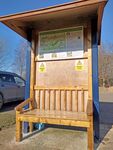 Bus-stop Notice board with a map of walks around Shrivenham